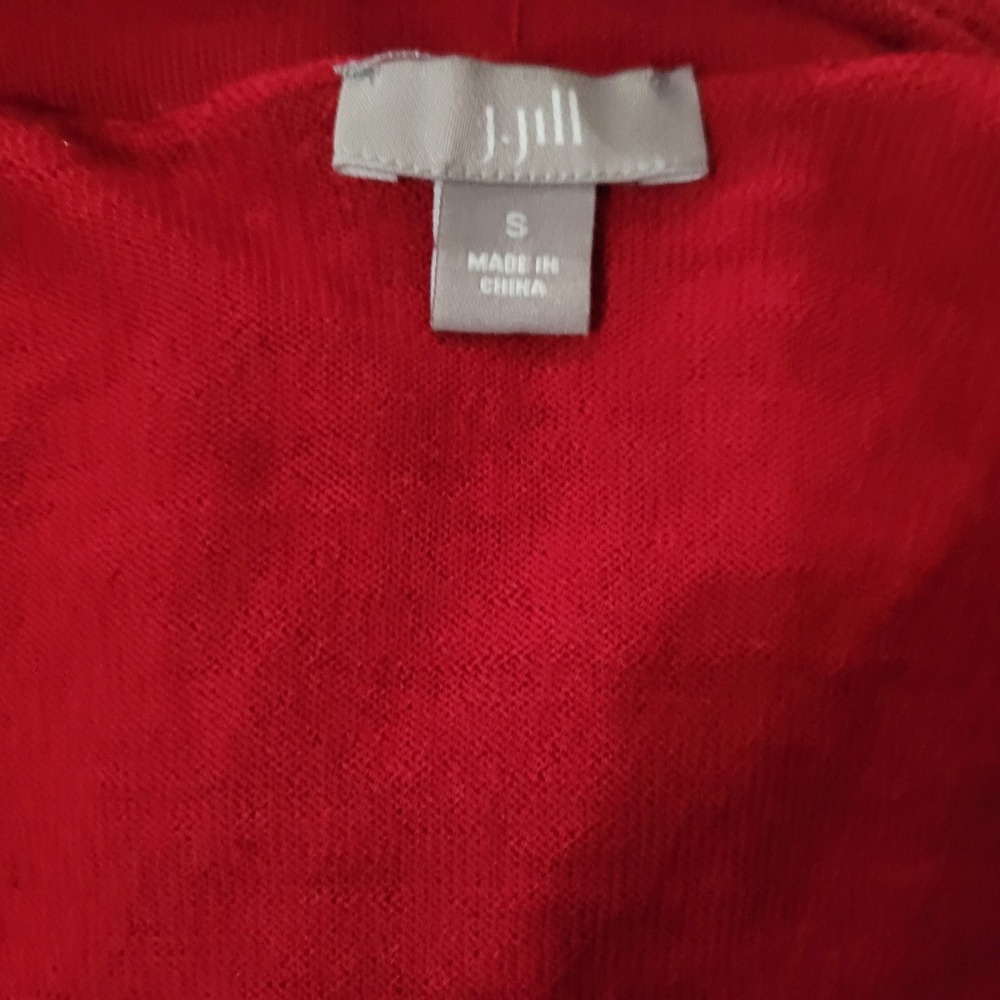 J Jill 100% Merino Wool Open Front Cardigan Sweater Classic Preppy Career Small - Picture 6 of 7